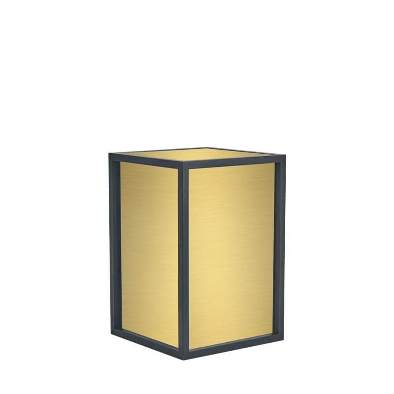Unico Square Bar Unit with Black Frame and Gold Panels