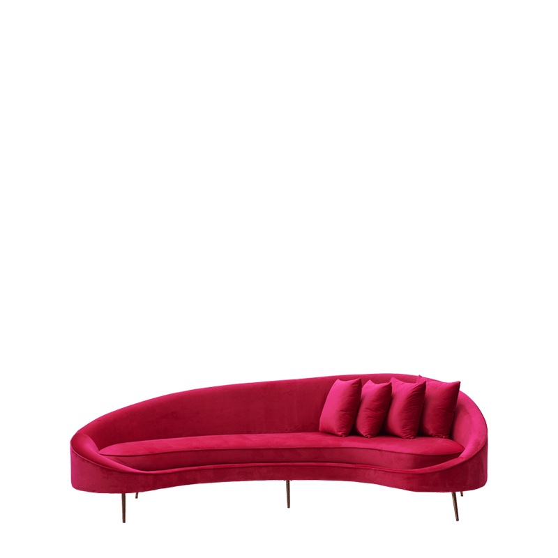 LA Sofa in Perfect Pout Pink Velvet