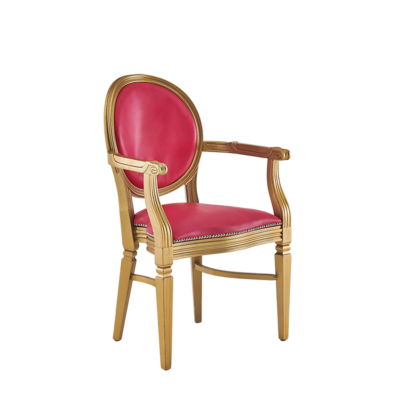 Chandelle Armchair in Gold with Pink Seat Pad