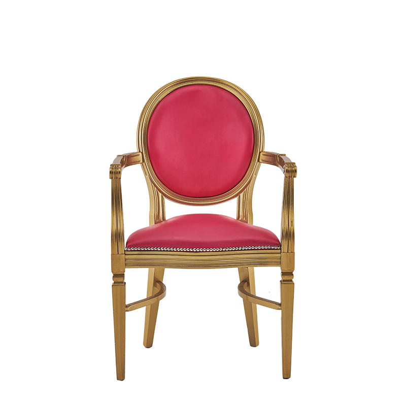 Chandelle Armchair in Gold with Pink Seat Pad