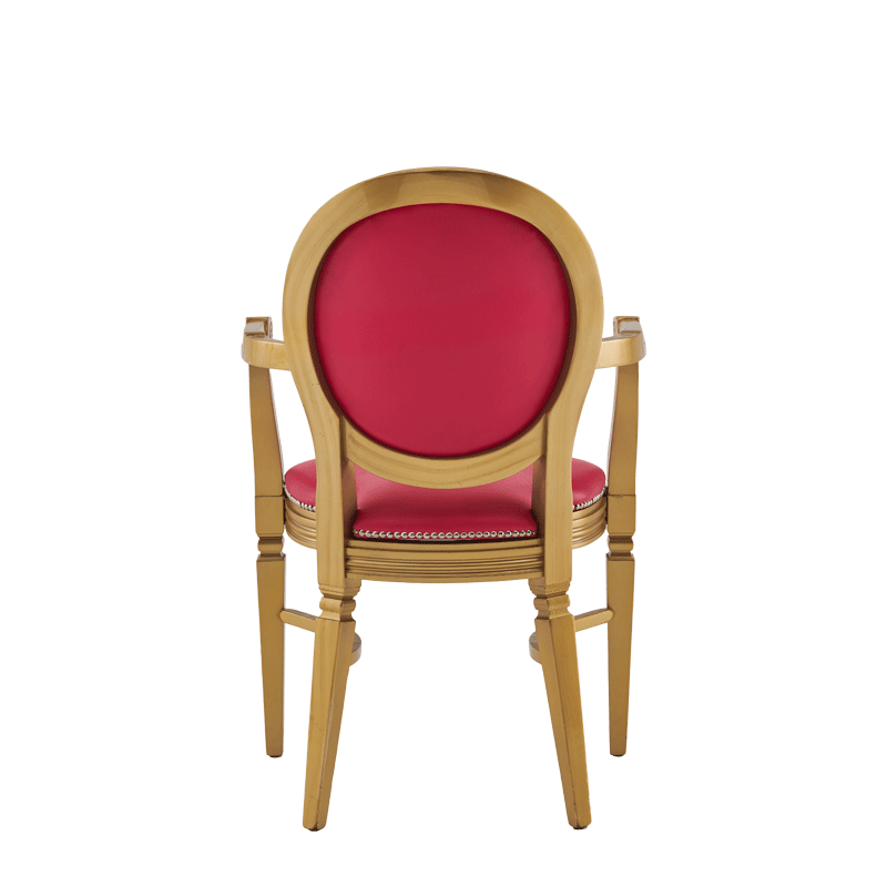 Chandelle Armchair in Gold with Pink Seat Pad