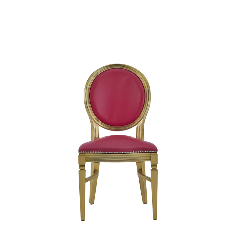 Chandelle Chair in Gold with Pink Seat Pad