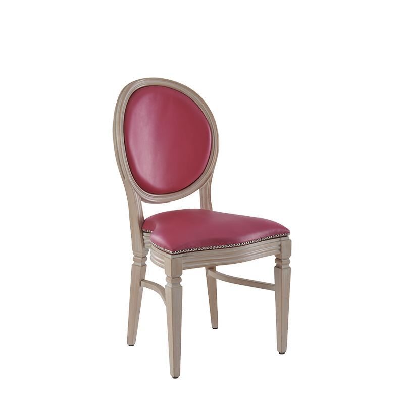 Chandelle Chair in Ivory with Pink Seat Pad