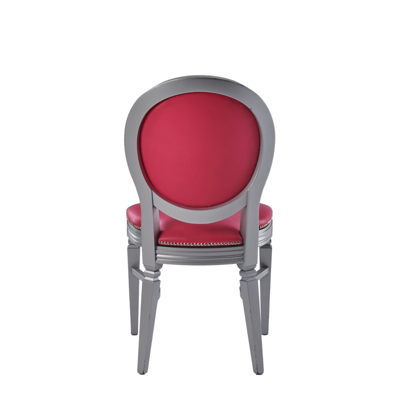 Chandelle Chair in Silver with Pink Seat Pad