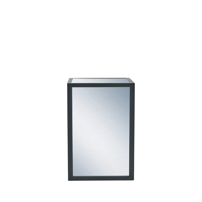 Unico Square Bar Unit with Black Frame and Silver Panels