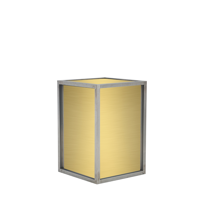 Unico Square Bar Unit with Stainless Steel Frame and Gold Panels