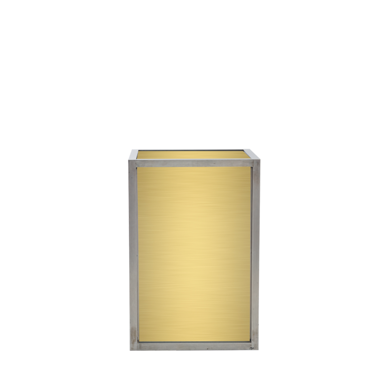 Unico Square Bar Unit with Stainless Steel Frame and Gold Panels