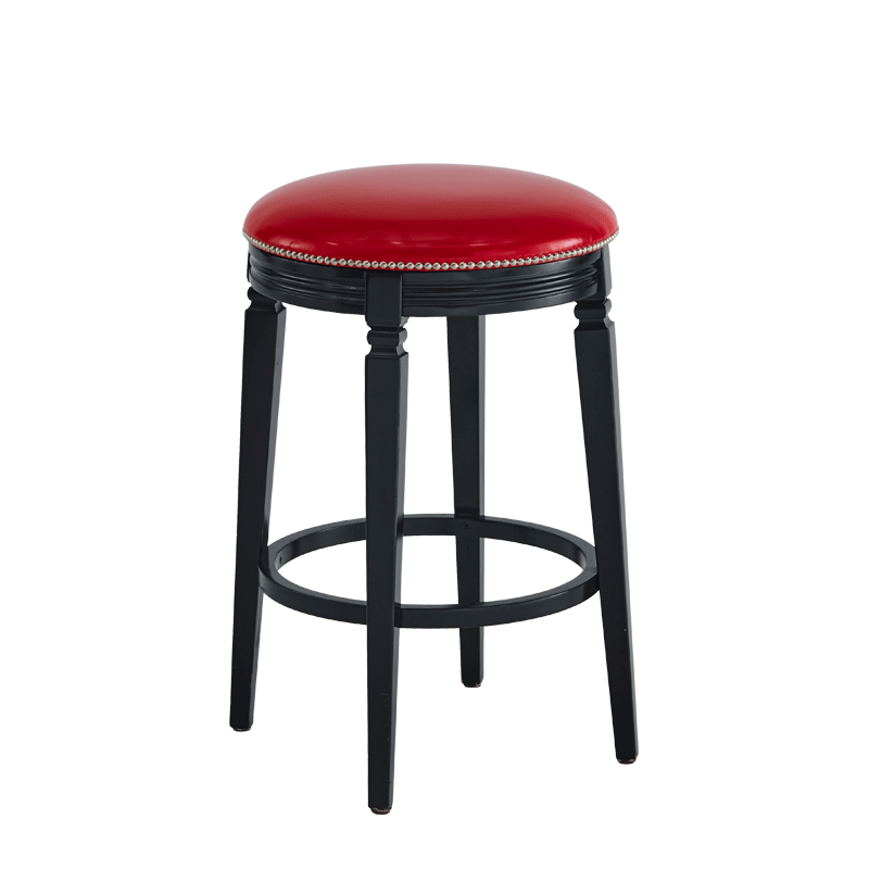 Beli Bar Stool Black with Red Seat Pad