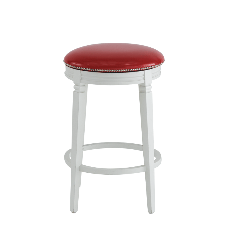Beli Bar Stool White with Red Seat Pad