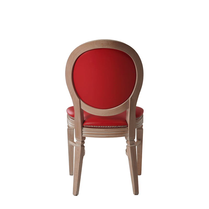 Chandelle Chair in Ivory with Red Seat Pad