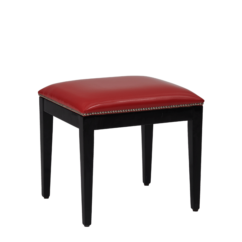 Divano Ottoman in Black with Red Seat Pad