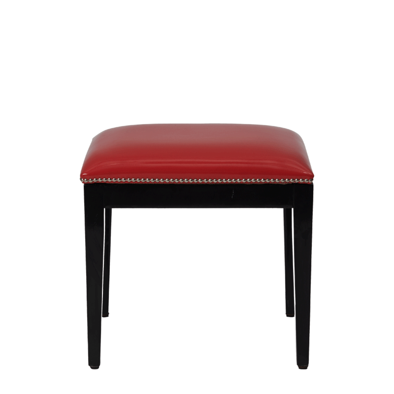 Divano Ottoman in Black with Red Seat Pad