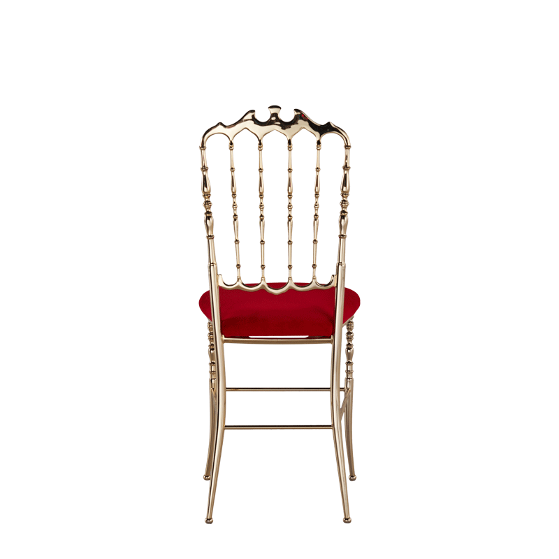 Napoleon Chair in Gold with Red Seat Pad