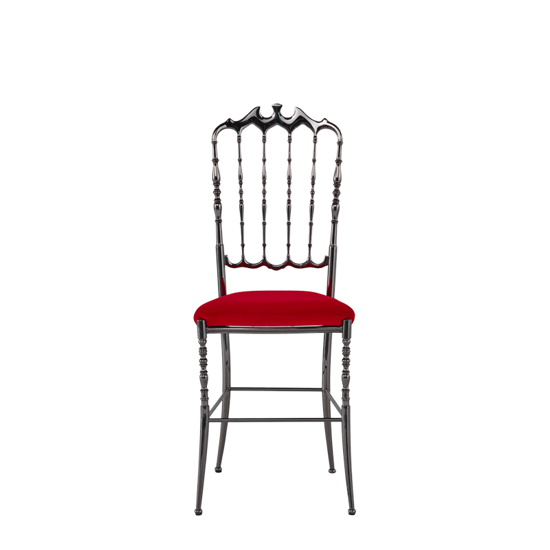Napoleon Chair in Gunmetal with Red Seat Pad