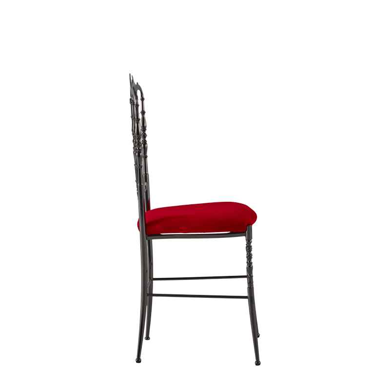 Napoleon Chair in Gunmetal with Red Seat Pad