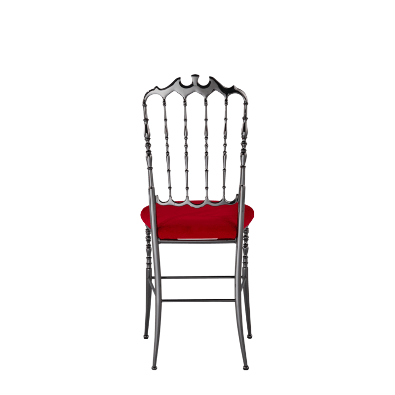 Napoleon Chair in Gunmetal with Red Seat Pad