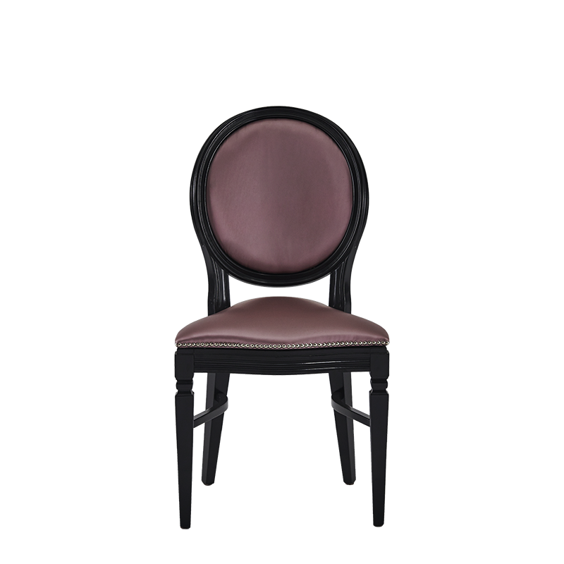 Chandelle Chair in Black with Rose Seat Pad