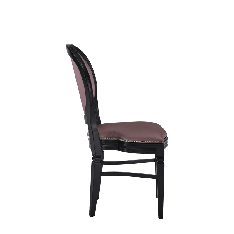 Chandelle Chair in Black with Rose Seat Pad