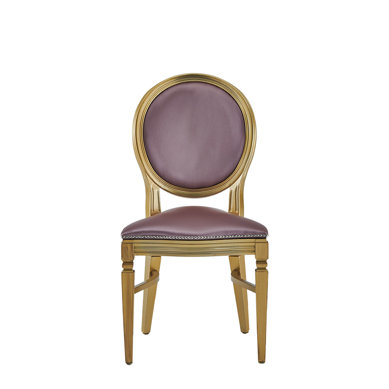 Chandelle Chair in Gold with Rose Seat Pad