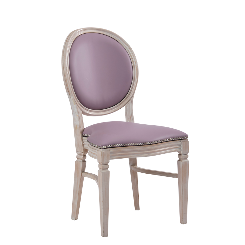 Chandelle Chair in Ivory with Rose Seat Pad