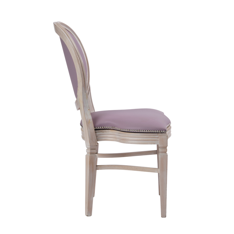 Chandelle Chair in Ivory with Rose Seat Pad