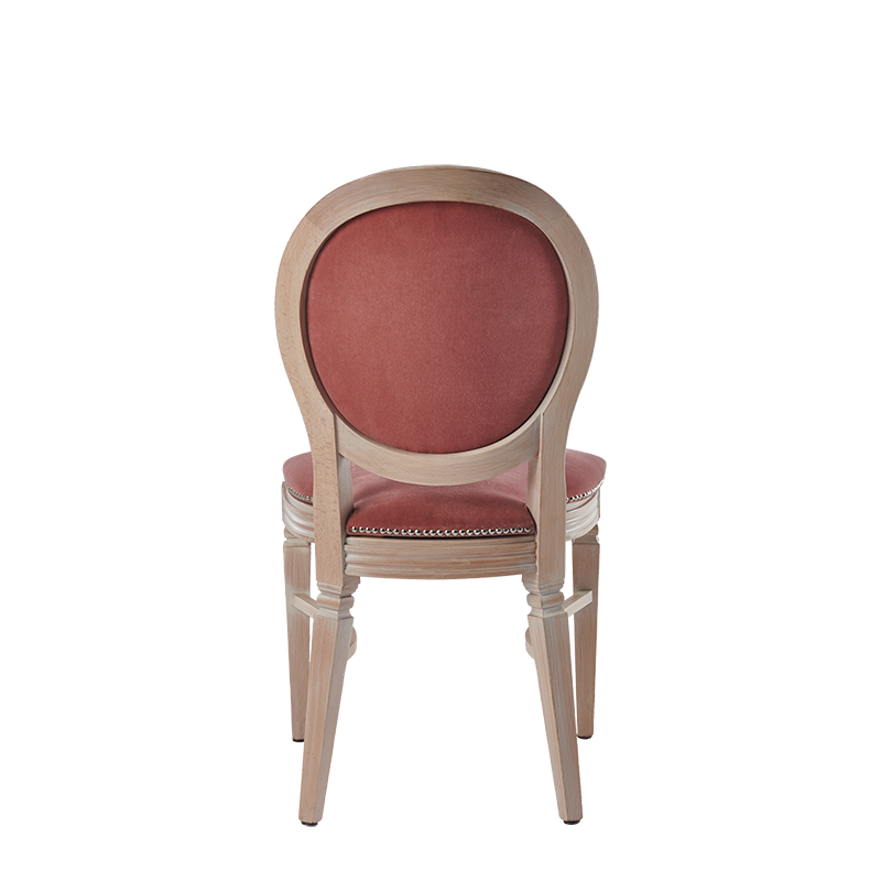 Chandelle Chair in Ivory with Rose Pink Velvet Seat Pad