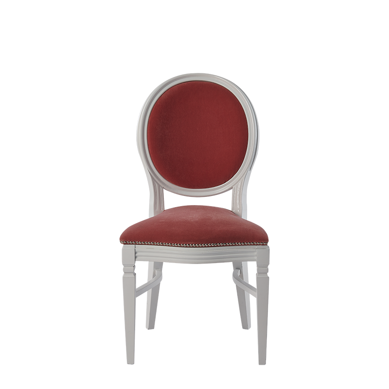Chandelle Chair in White with Rose Pink Velvet Seat Pad