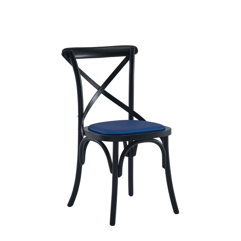 Coco Chair in Black with Sapphire Seat Pad