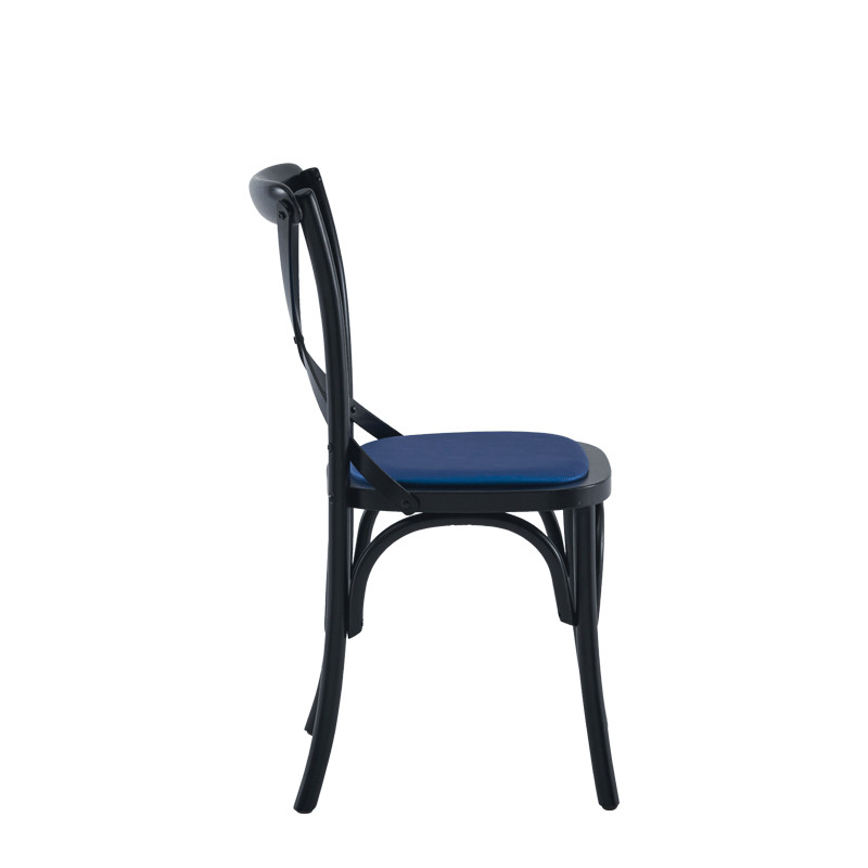 Coco Chair in Black with Sapphire Seat Pad