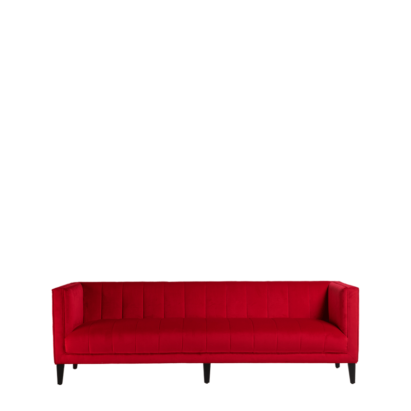 Hollywood Sofa in Scarlet Velvet