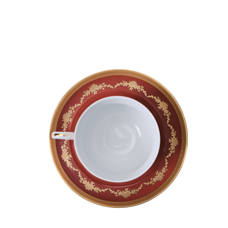 Imperial Red Tea Cup and Saucer 28 cl