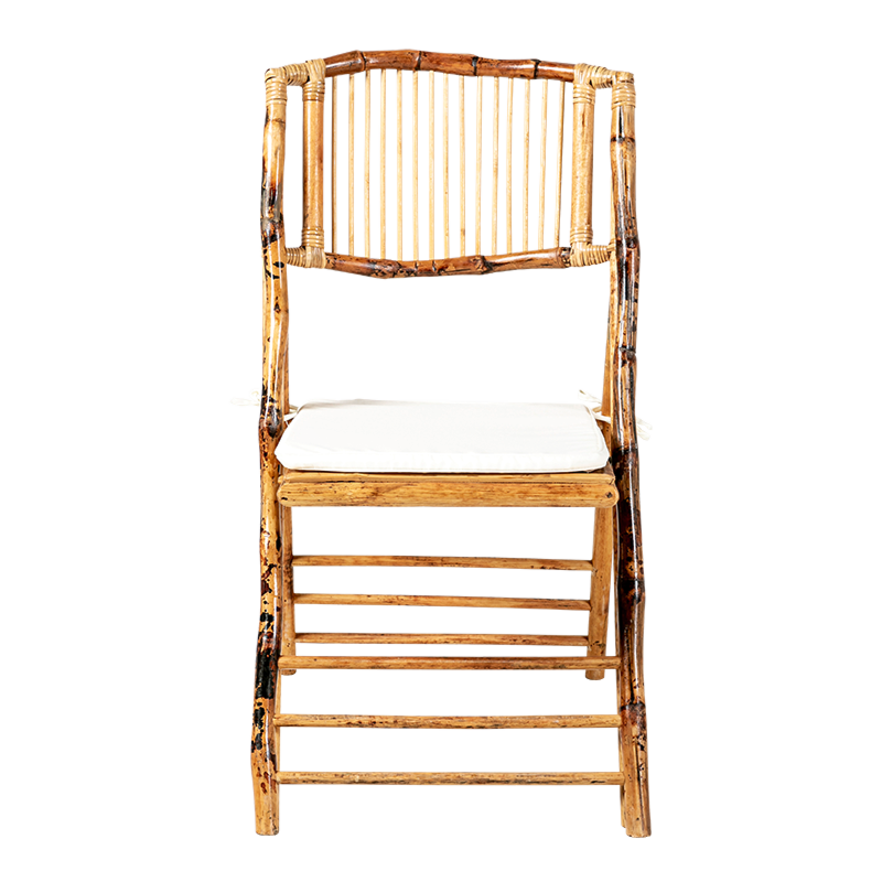 Folding Bali chair with cream cushion