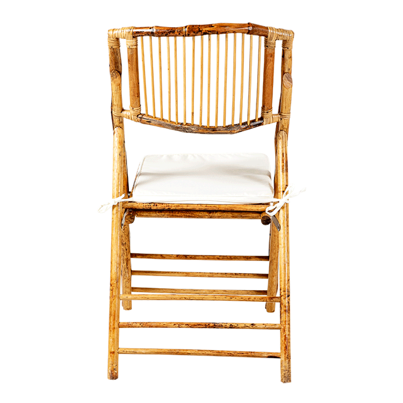Folding Bali chair with cream cushion