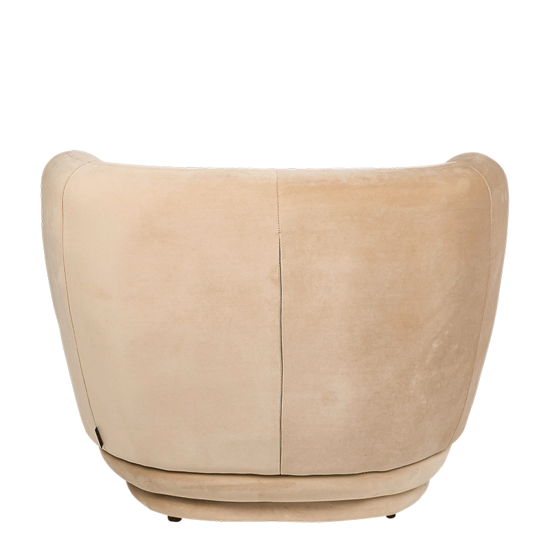 Elton taupe velvet armchair 78 x 90 cm H 70 cm