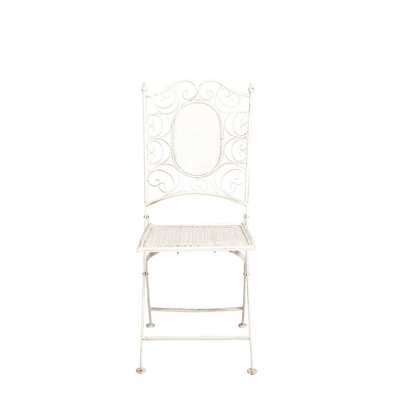Vintage white Chantilly wrought-iron chair