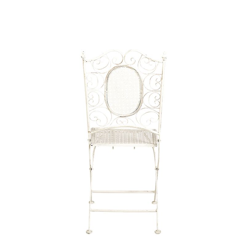Vintage white Chantilly wrought-iron chair