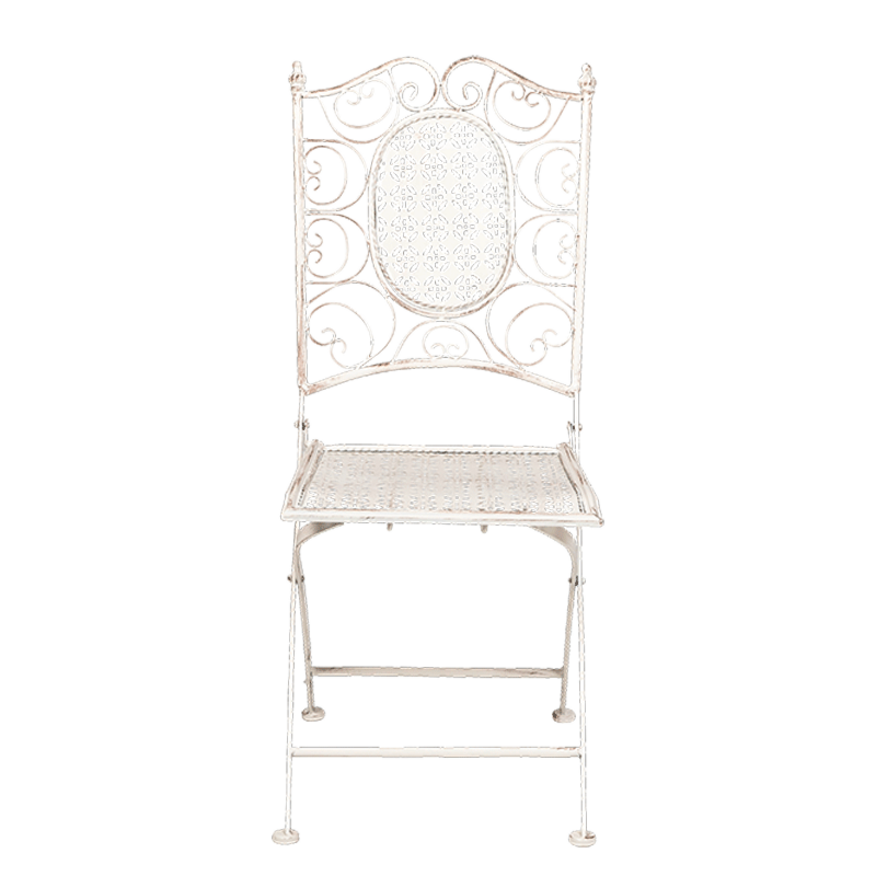 Chantilly white wrought iron chair