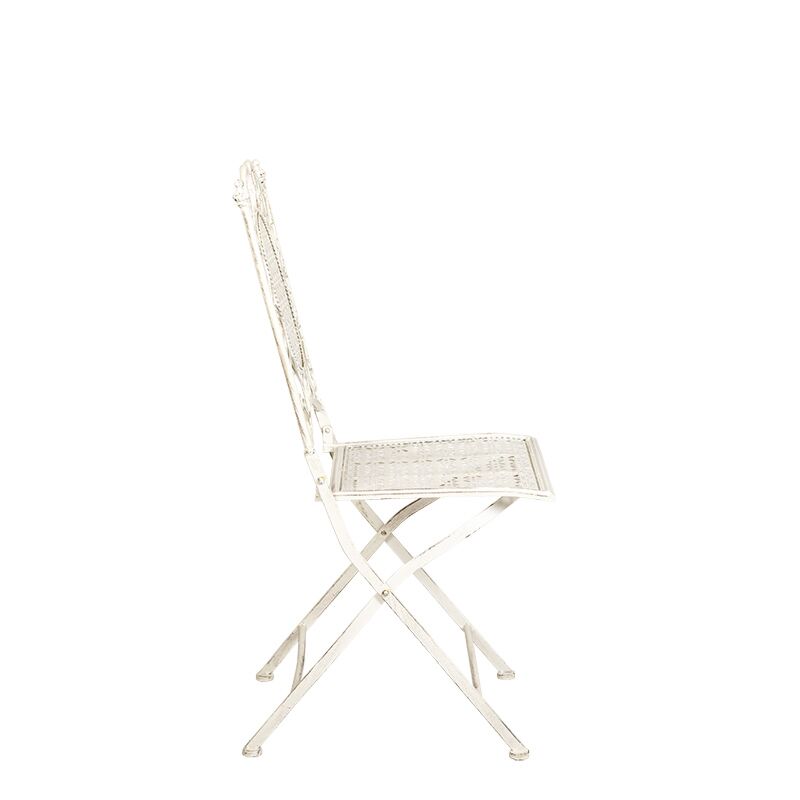 Vintage white Chantilly wrought-iron chair