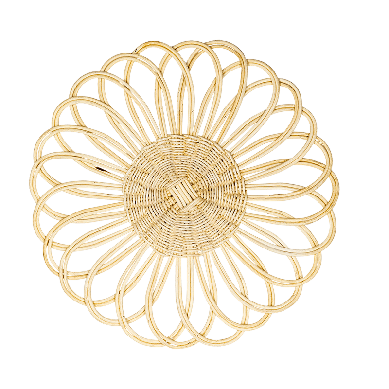 Rattan flower placemat Ø 35 cm