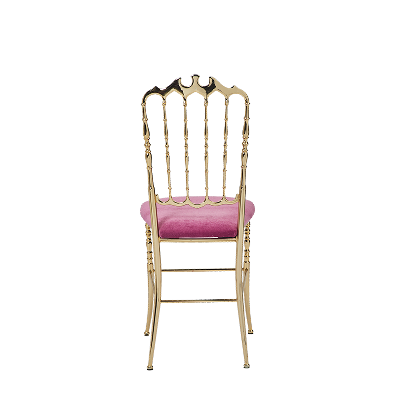 Napoleon Chair in Gold with Pink Seat Pad