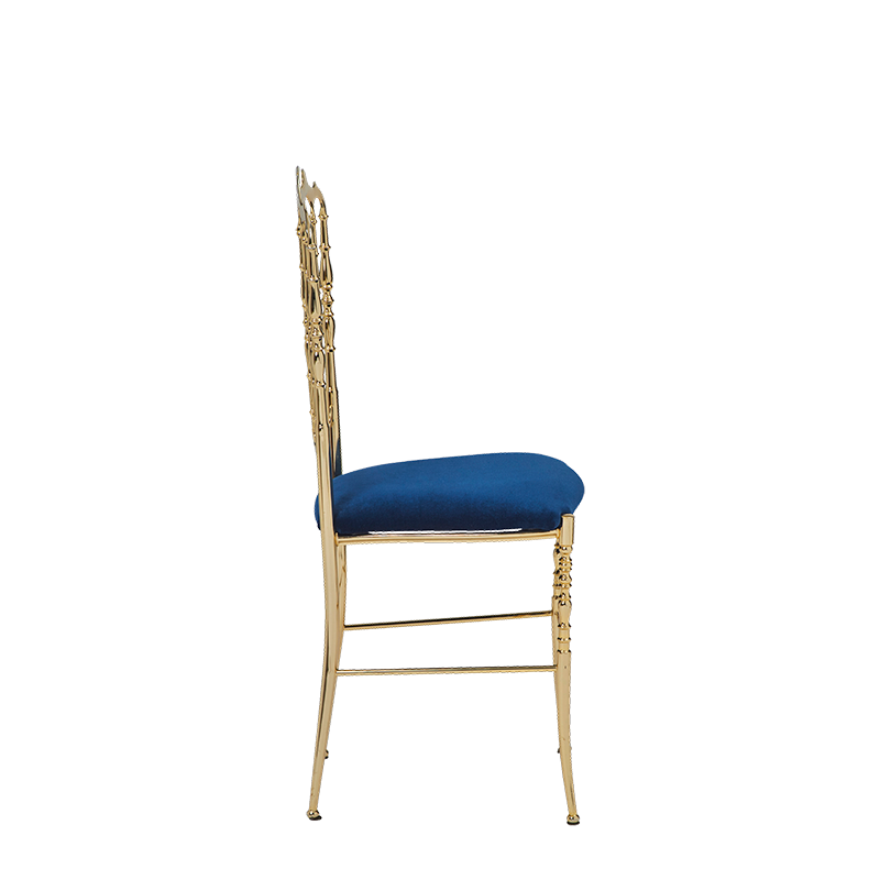 Napoleon Chair in Gold with Blue Seat Pad