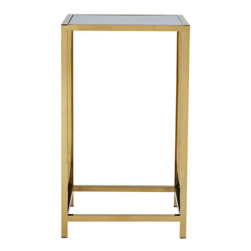 Unico Poseur Table XL in Gold with Glass Top