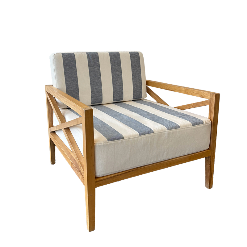 Sotogrande Armchair with Blue and White striped cushions