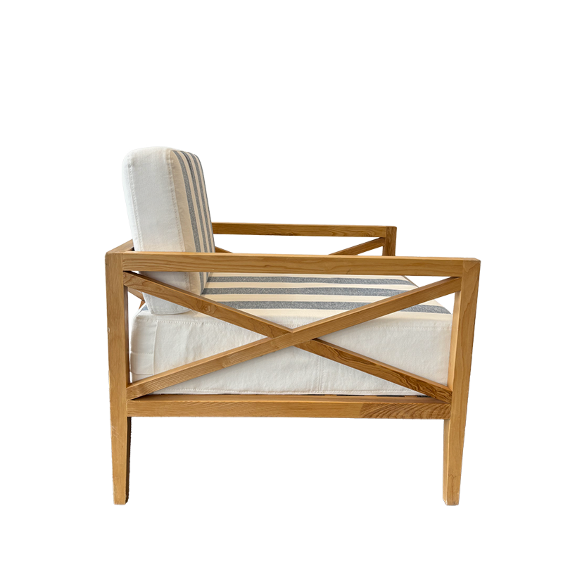 Sotogrande Armchair with Blue and White striped cushions