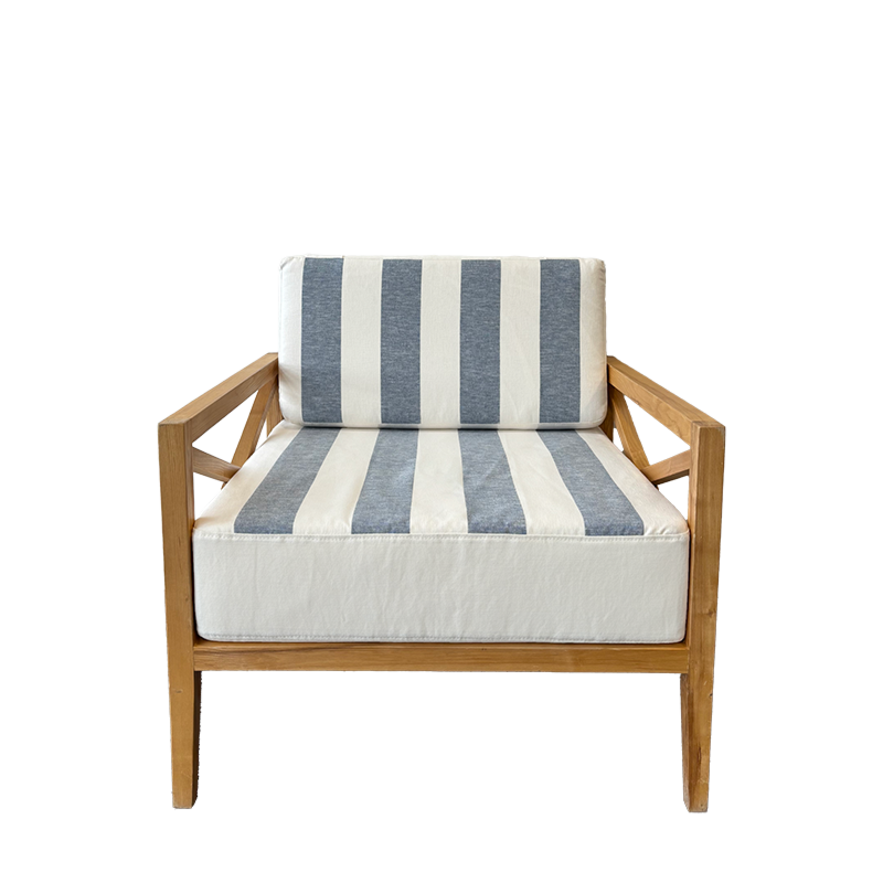 Sotogrande Armchair with Blue and White striped cushions