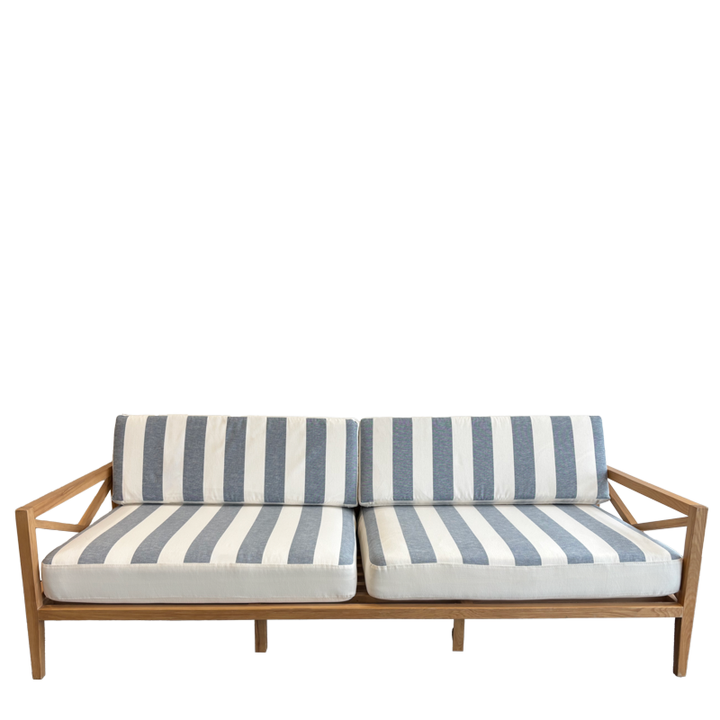 Sotogrande Sofa with Blue and White striped cushions