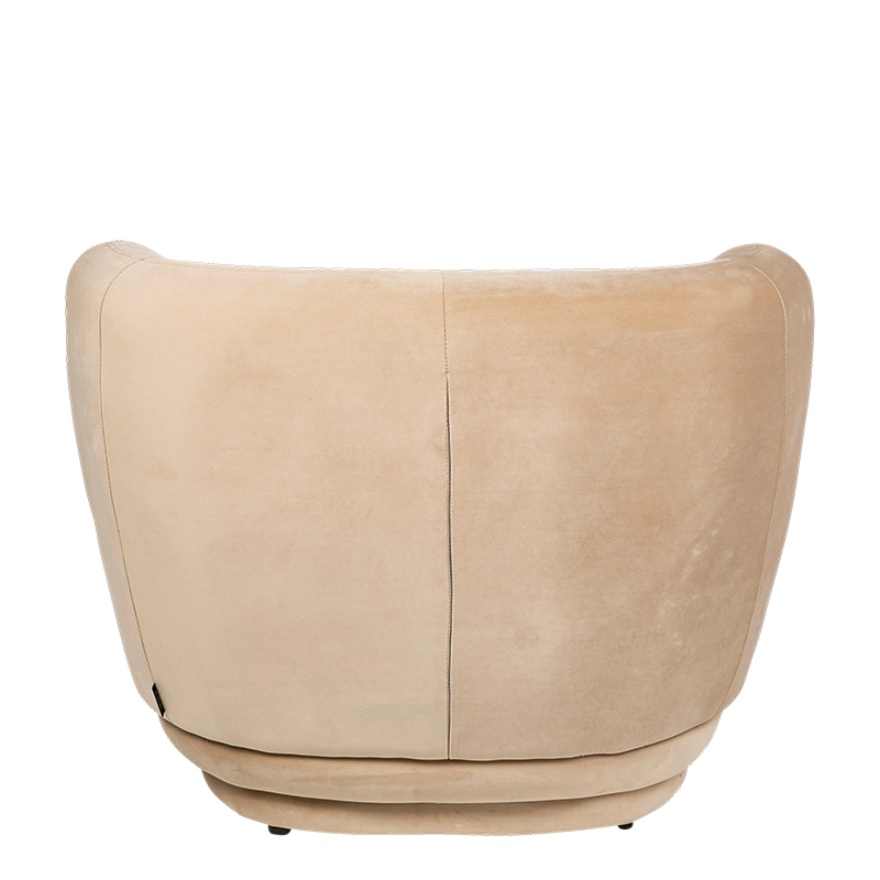 Elton taupe velvet armchair 78 x 90 cm H 70 cm