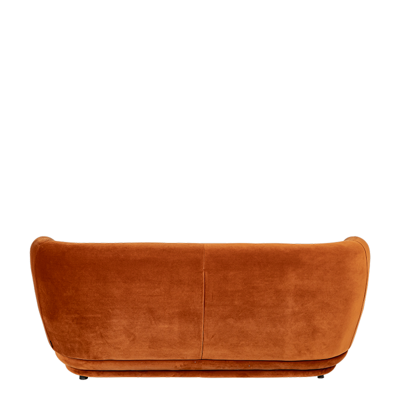 Elton terracotta velvet sofa 78 x 170 cm H 70 cm