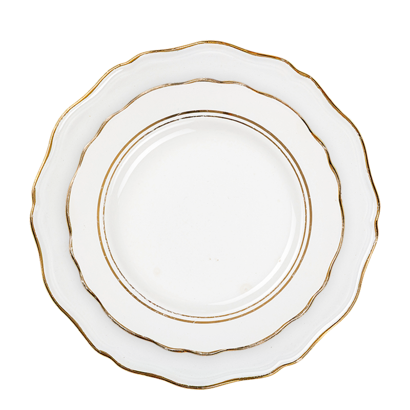 Vintage white and gold Plates