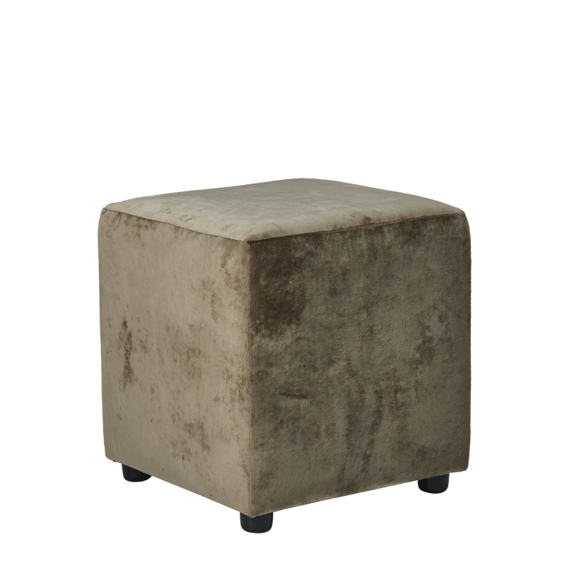 Taupe shop velvet ottoman